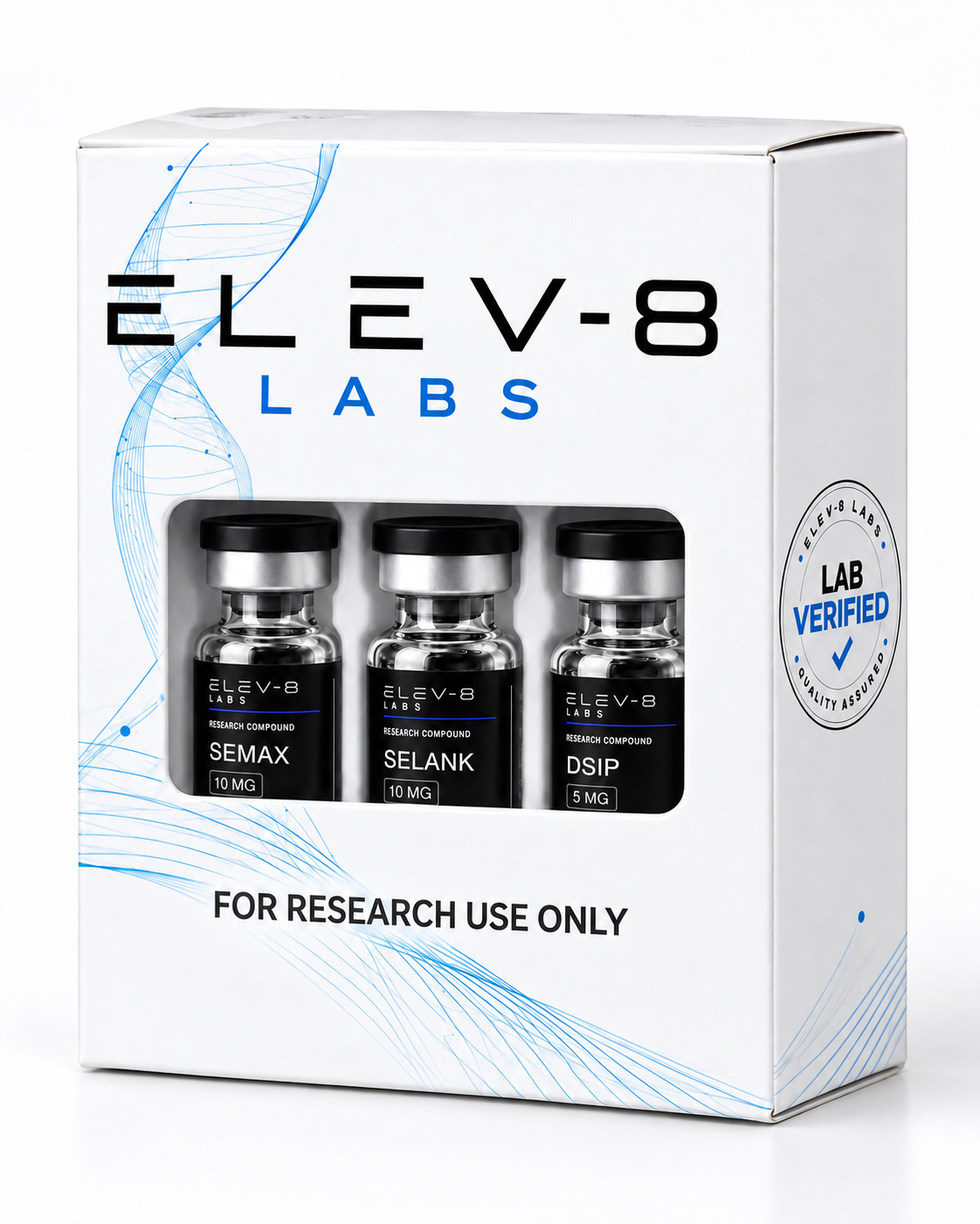 Elev-8 Labs Custom Research Panel box with research vials